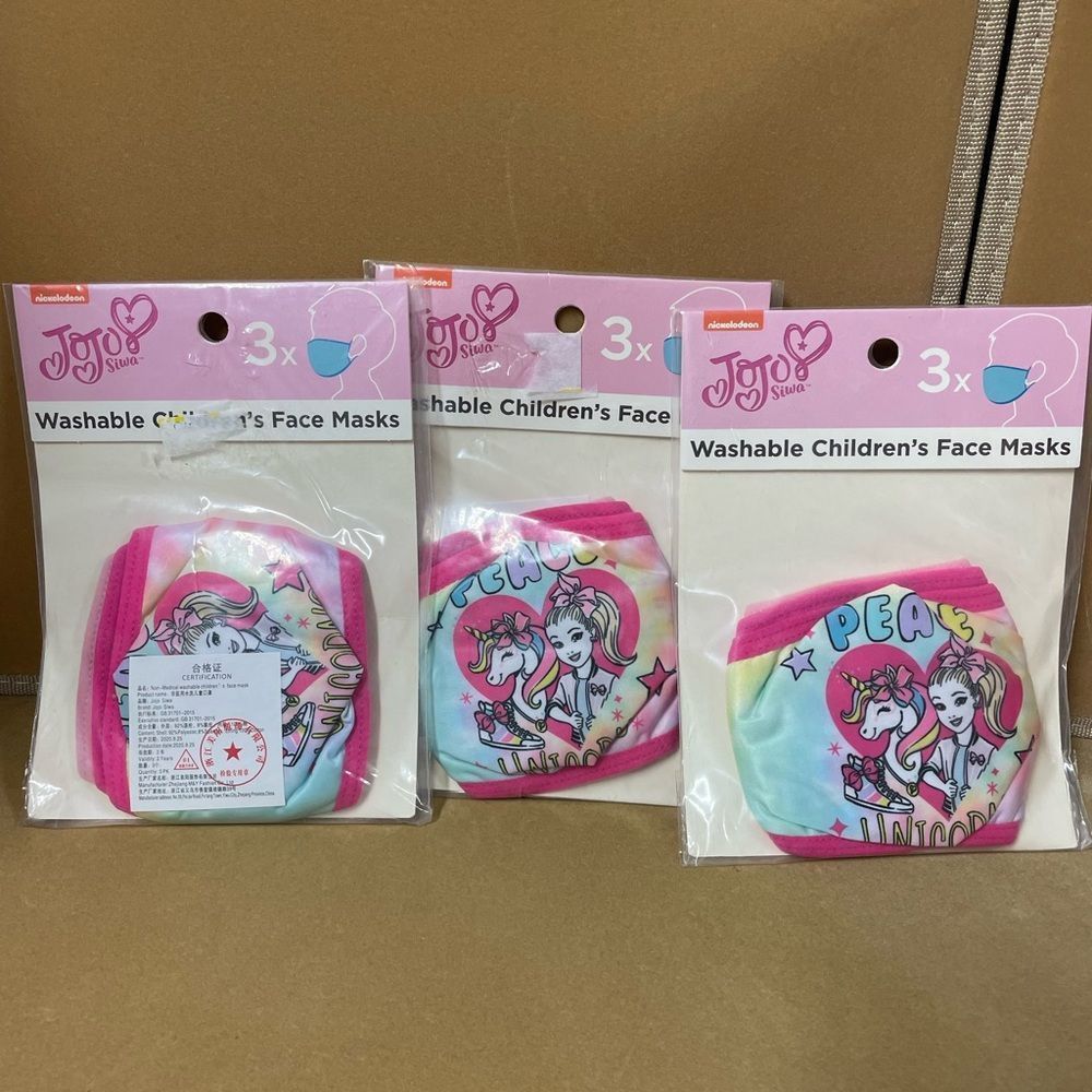 Jojo Siwa washable Childrens mask 9 count